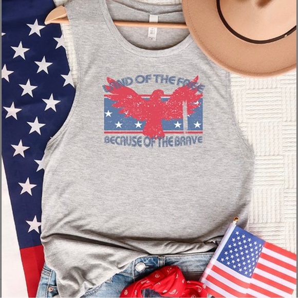 Tops - Women Patriotic Muscle Tank Top Tee